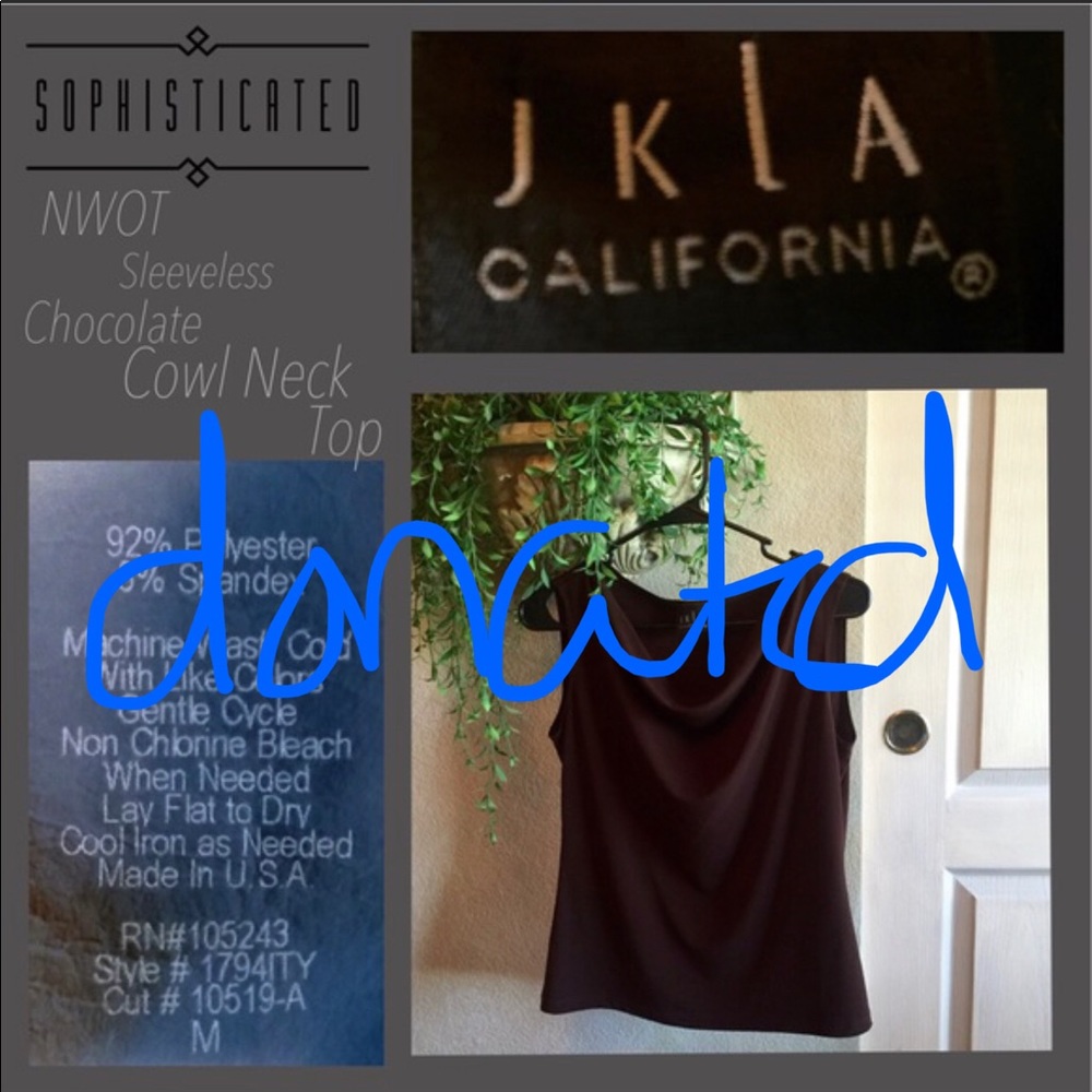 DONATED Perfect Sleeveless Cowl Neck Top
